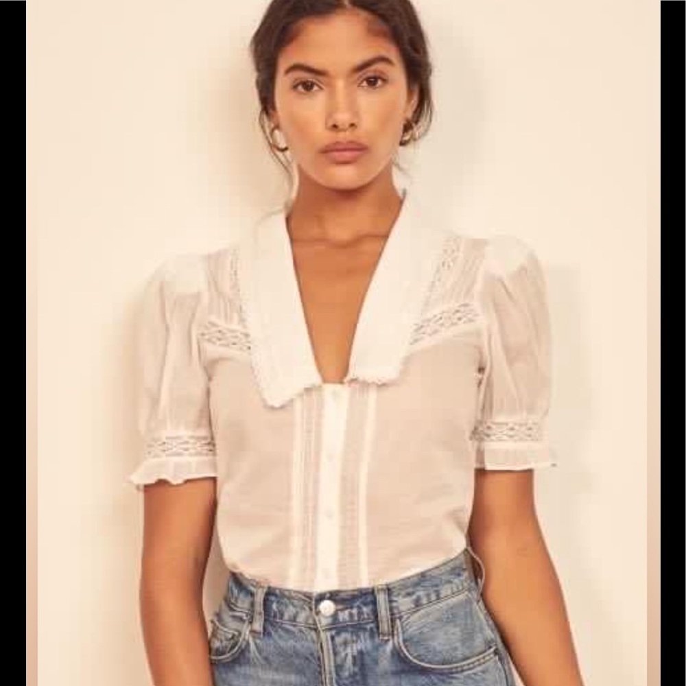 Reformation hara top White  100% organic cotton